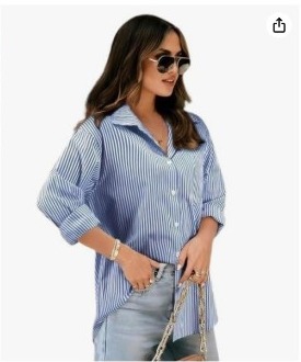 Blue striped women's shirt